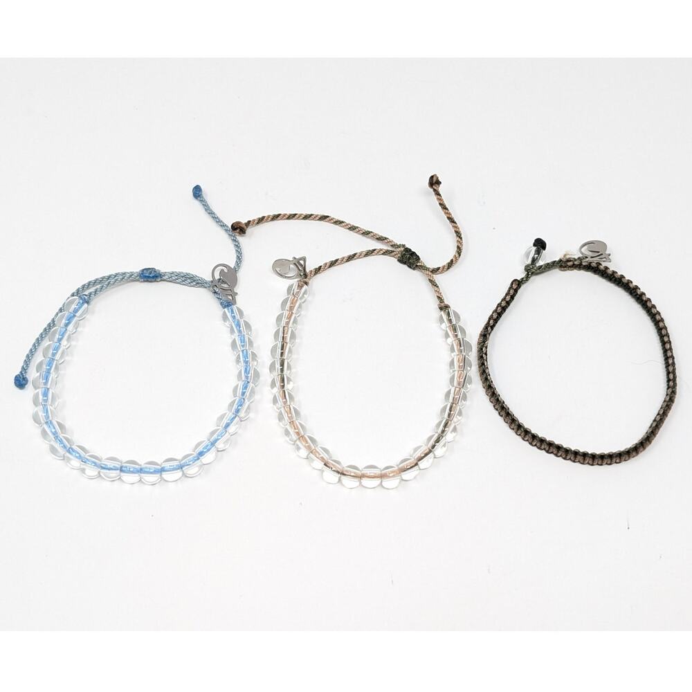 Lot of 3 4Ocean Bracelets Beaded &‎ Braided Recycled Eco-Friendly Sustainable